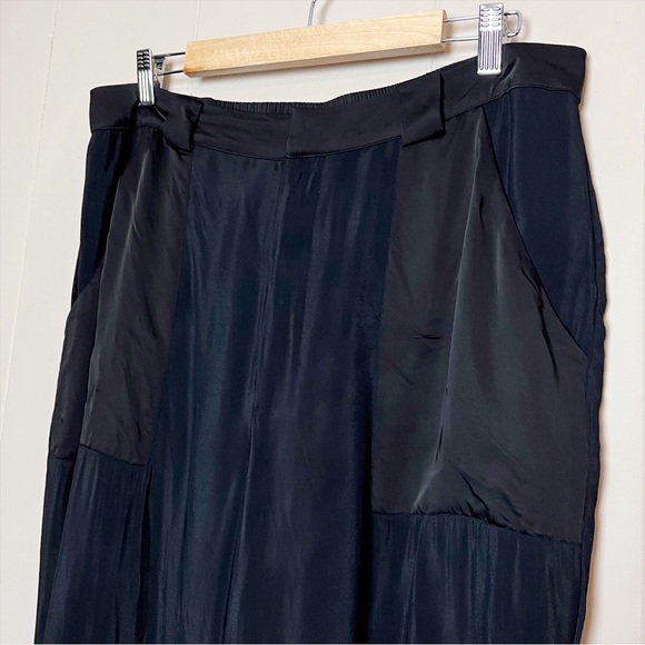 Good American Semi Sheer Trousers 4 XL black lightweight‎ pants satin pockets - Picture 4 of 14